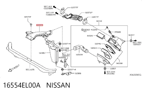  16554EL00A Nissan/Infiniti