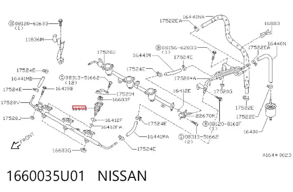 Паливні форсунки 1660035U01 Nissan/Infiniti