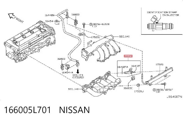 Паливні форсунки 166005L701 Nissan/Infiniti