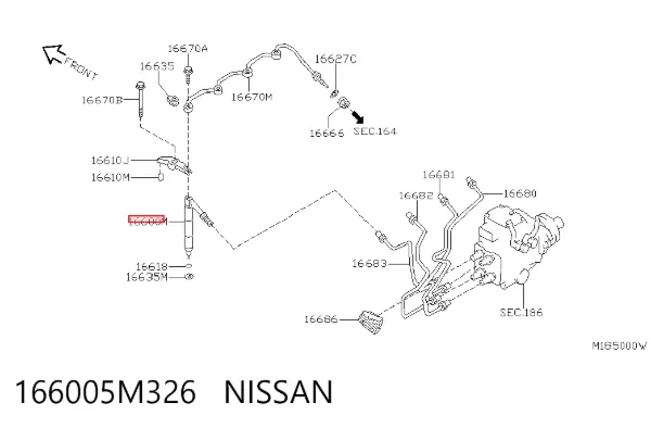 Паливні форсунки 166005M326 Nissan/Infiniti