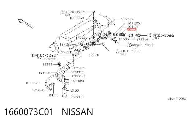 Паливні форсунки 1660073C01 Nissan/Infiniti