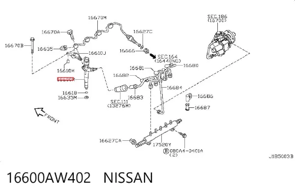 Паливні форсунки 16600AW402 Nissan/Infiniti