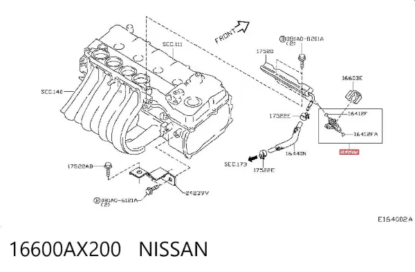 Паливні форсунки 16600AX200 Nissan/Infiniti