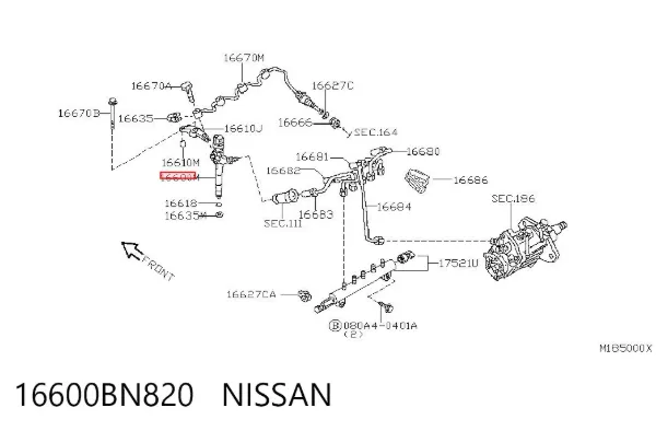 Паливні форсунки 16600BN820 Nissan/Infiniti