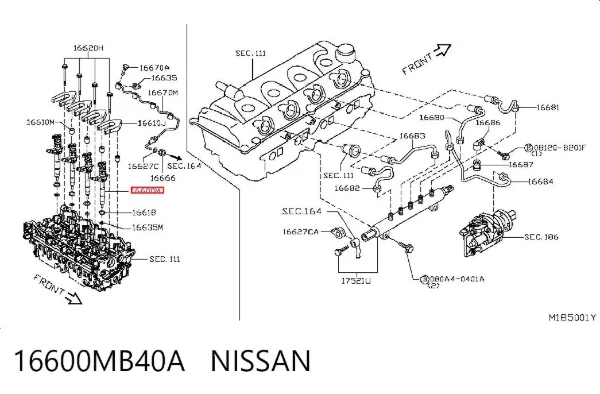 Паливні форсунки 16600MB40A Nissan/Infiniti