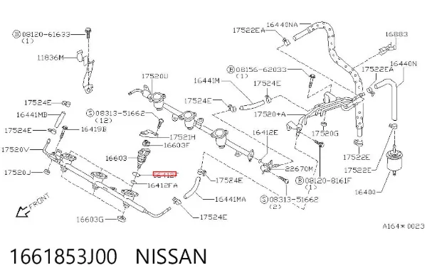 Кільце форсунки 1661853J00 Nissan/Infiniti