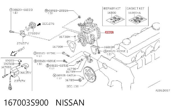 Паливний насос високого тиску 167003S900 Nissan/Infiniti
