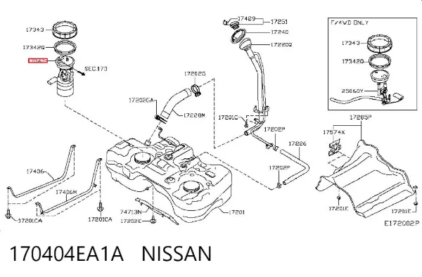 Бензонасос 170404EA1A Nissan/Infiniti