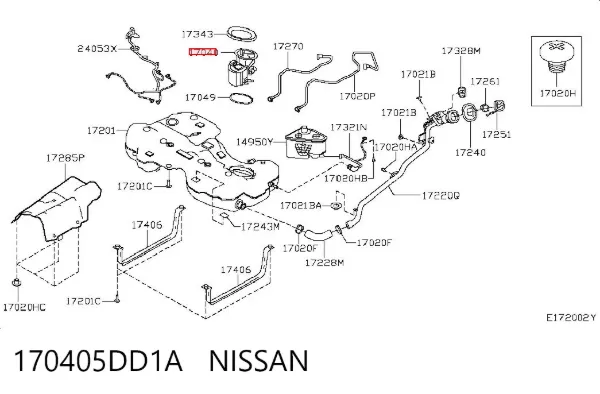 Бензонасос 170405DD1A Nissan/Infiniti