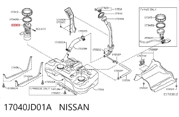Насос паливний електричний 17040JD01A Nissan/Infiniti