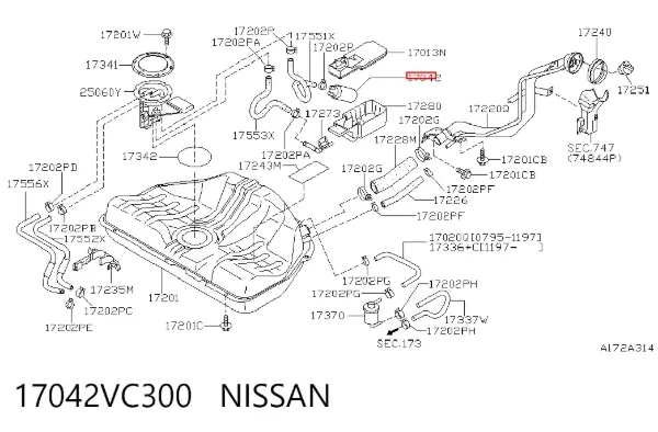 Елемент-турбінка паливного насосу 17042VC300 Nissan/Infiniti