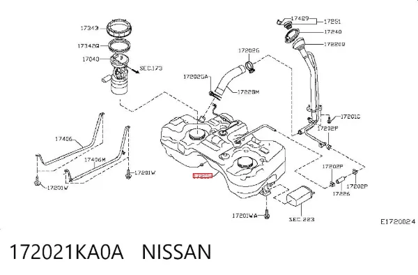 Паливний бак Nissan JUKE JPN