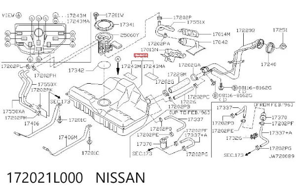 Паливний бак Nissan Maxima A32