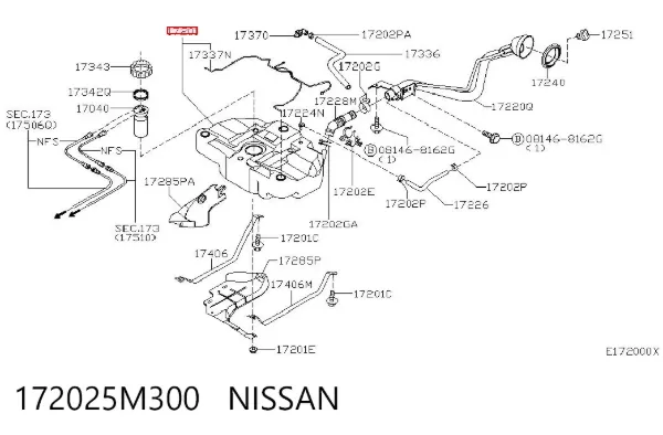 Паливний бак 172025M300 Nissan/Infiniti
