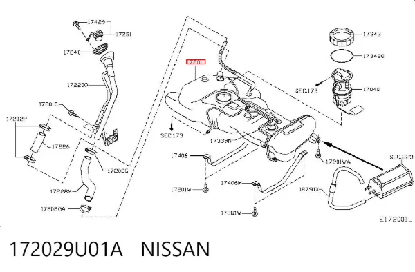 Паливний бак Nissan Note E11