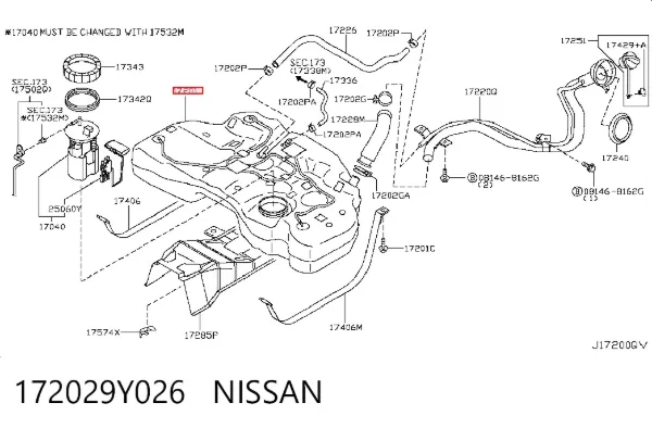 Паливний бак Nissan Teana J31