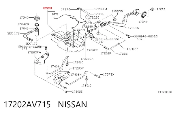 Паливний бак Nissan Primera P12