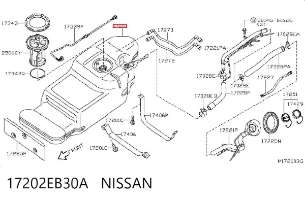 Паливний бак 17202EB30A Nissan/Infiniti
