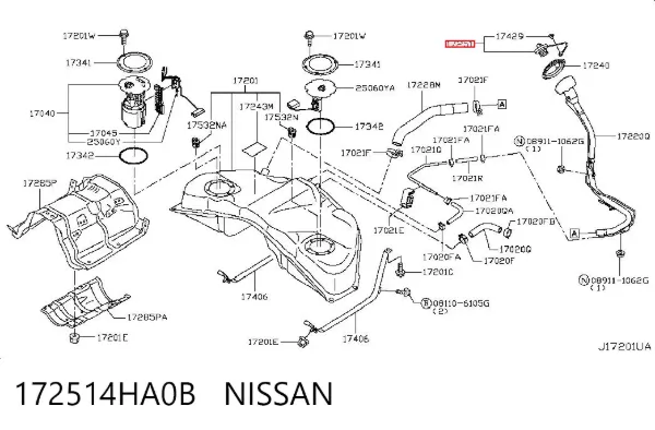 Прокладка кришки (пробки) паливного бака 172514HA0B Nissan/Infiniti