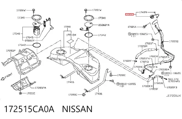 Пробка бензобаку 172515CA0A Nissan/Infiniti