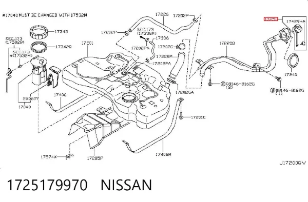 Пробка бензобаку 1725179970 Nissan/Infiniti