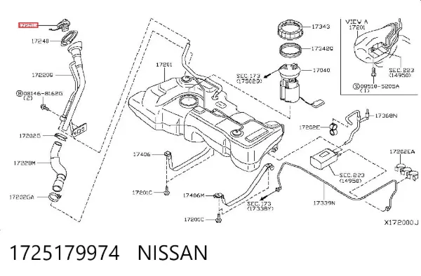 Пробка бензобаку 1725179974 Nissan/Infiniti
