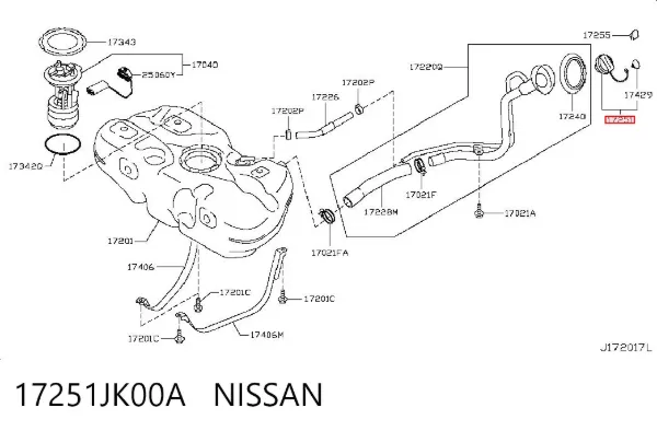 Пробка бензобаку 17251JK00A Nissan/Infiniti