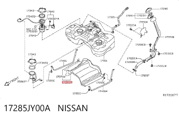 Захист днища, паливного бака 17285JY00A Nissan/Infiniti