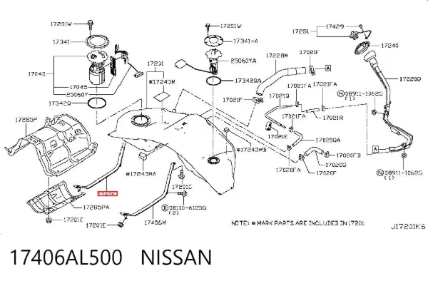 Кронштейн баку паливного 17406AL500 Nissan/Infiniti