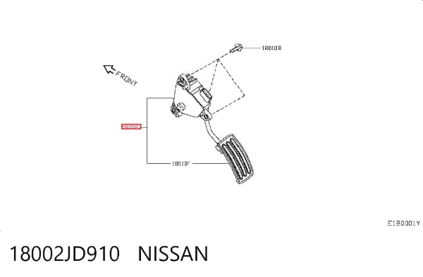 Педаль газу 18002JD910 Nissan/Infiniti