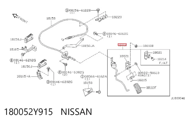 Педаль газу 180052Y915 Nissan/Infiniti