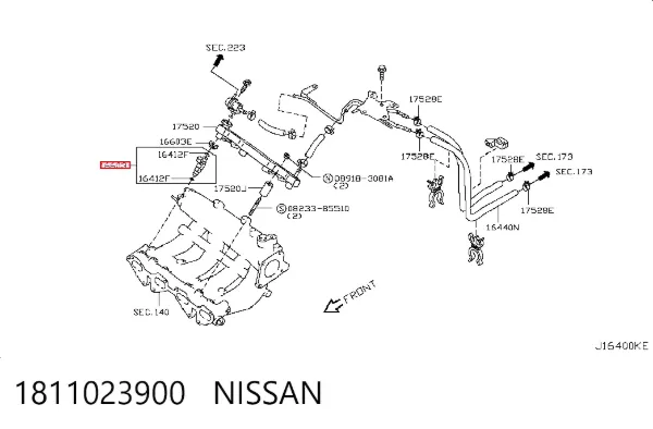 Паливні форсунки 1811023900 Nissan/Infiniti