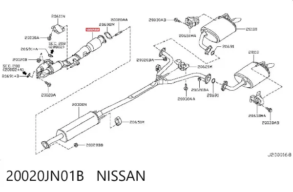 Глушник, передня частина 20020JN01B Nissan/Infiniti