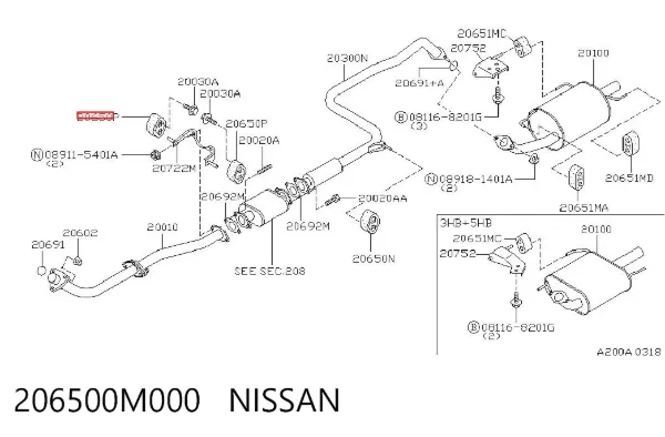 Подушка глушника 206500M000 Nissan/Infiniti