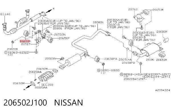 Подушка глушника 206502J100 Nissan/Infiniti
