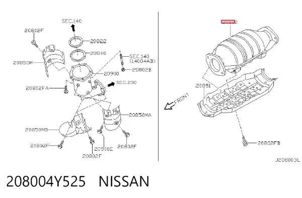 Каталізатор 208004Y525 Nissan/Infiniti