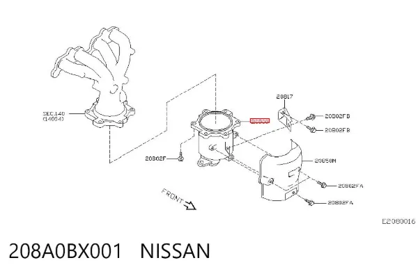 Каталізатор 208A0BX001 Nissan/Infiniti
