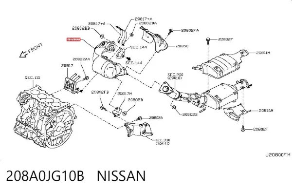 Сажевый фільтр 208A0JG10B Nissan/Infiniti