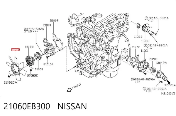 Вентилятор/крильчатка радіатора охолодження 21060EB300 Nissan/Infiniti