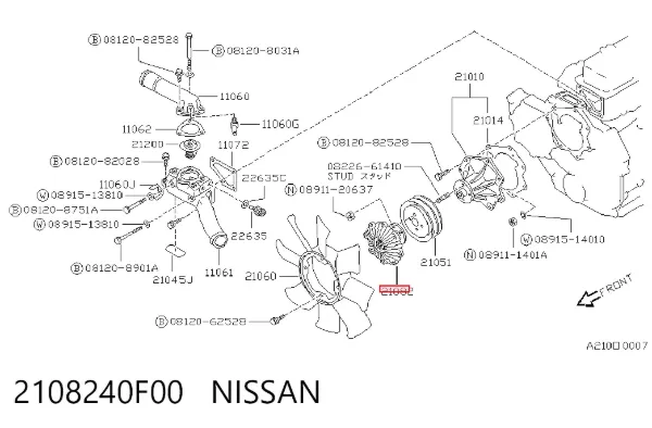 Вискомуфта вентилятора 2108240F00 Nissan/Infiniti