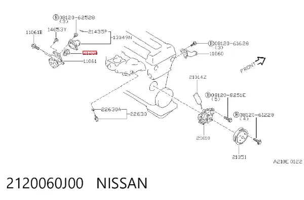 Термостат 2120060J00 Nissan/Infiniti