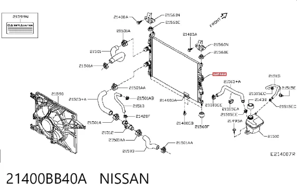 Радіатор 21400BB40A Nissan/Infiniti