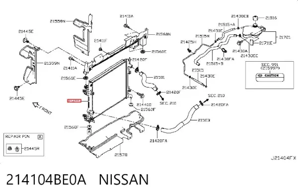 Радіатор 214104BE0A Nissan/Infiniti