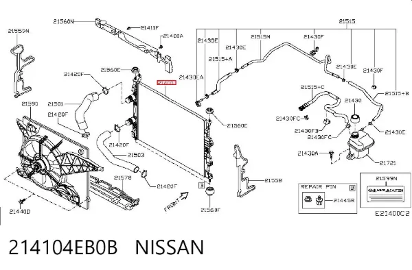 Радіатор 214104EB0B Nissan/Infiniti
