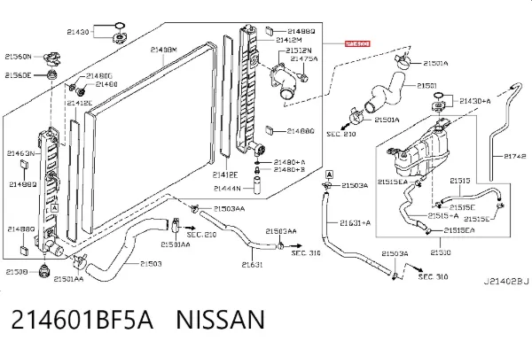 Радіатор 214601BF5A Nissan/Infiniti