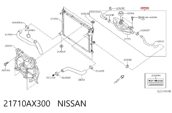 Бачок системи охолодження 21710AX300 Nissan/Infiniti