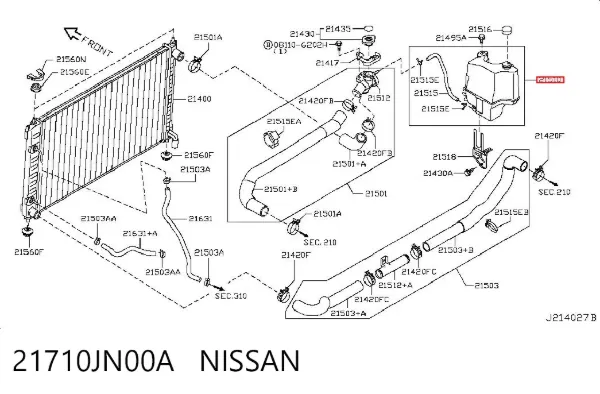 Бачок системи охолодження Nissan Teana J32