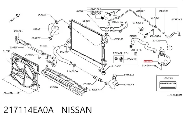 Бачок системи охолодження 217114EA0A Nissan/Infiniti