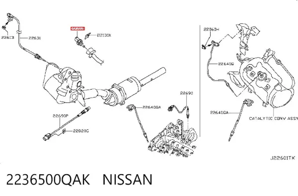 Датчик тиску вихлопних газів 2236500QAK Nissan/Infiniti