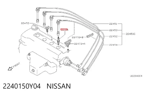 Свічки запалювання 2240150Y04 Nissan/Infiniti